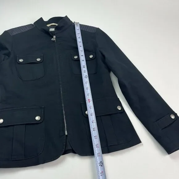 Rag & Bone Utility Army Jacket size 4 Black Elbow Patch - Picture 8 of 13